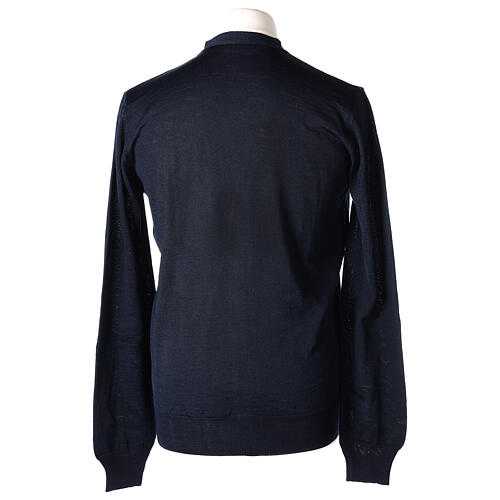 Casaco de malha sacerdote azul escuro tricô plano 50% lã de merino 50% acrílico In Primis 6