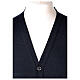 Clergy button-front cardigan blue plain knit 50% acrylic 50% merino wool In Primis s2