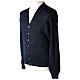 Clergy button-front cardigan blue plain knit 50% acrylic 50% merino wool In Primis s3