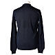 Clergy button-front cardigan blue plain knit 50% acrylic 50% merino wool In Primis s6