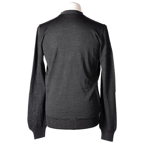 Dark grey cardigan In Primis for priests, jersey, 50% merino wool 50% acrylic 6