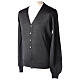 Dark grey cardigan In Primis for priests, jersey, 50% merino wool 50% acrylic s3