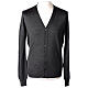 Clergy button-front cardigan grey plain knit 50% acrylic 50% merino wool In Primis s1