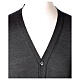 Clergy button-front cardigan grey plain knit 50% acrylic 50% merino wool In Primis s2