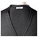 Clergy button-front cardigan grey plain knit 50% acrylic 50% merino wool In Primis s7