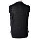 V-neck sleeveless clergy jumper black plain knit 50% merino wool 50% acrylic In Primis s4