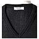 V-neck sleeveless clergy jumper black plain knit 50% merino wool 50% acrylic In Primis s5