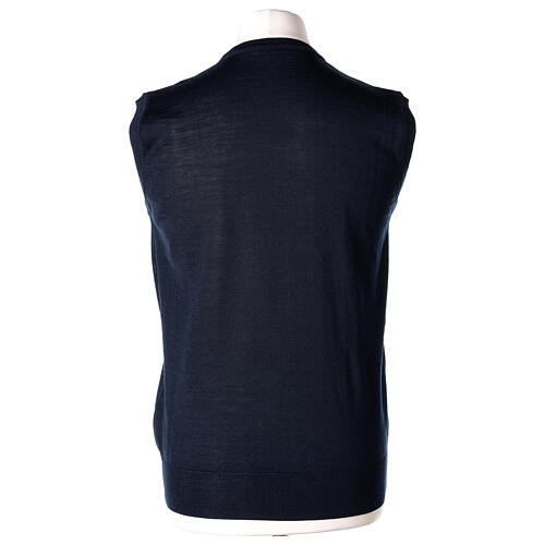 Blue vest In Primis for priests, jersey, 50% merino wool 50% acrylic 4