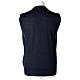 V-neck sleeveless clergy jumper blue plain knit 50% merino wool 50% acrylic In Primis s4