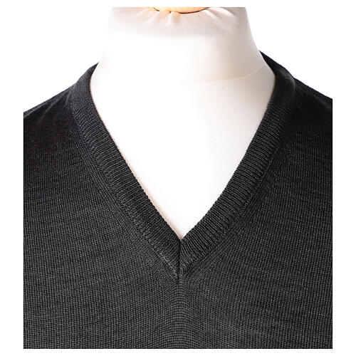Dark grey vest In Primis for priests, jersey, 50% merino wool 50% acrylic 2