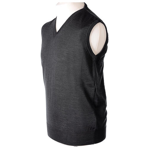 Dark grey vest In Primis for priests, jersey, 50% merino wool 50% acrylic 3