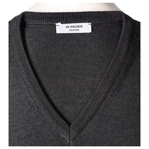 Dark grey vest In Primis for priests, jersey, 50% merino wool 50% acrylic 5