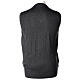 V-neck sleeveless clergy jumper grey plain knit 50% merino wool 50% acrylic In Primis s4