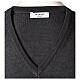 V-neck sleeveless clergy jumper grey plain knit 50% merino wool 50% acrylic In Primis s5