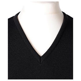 Black slipover In Primis, plain fabric, 50% merino wool 50% acrylic