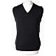 Clergy sleeveless black jumper plain fabric 50% acrylic 50% merino wool In Primis s1