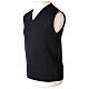 Clergy sleeveless black jumper plain fabric 50% acrylic 50% merino wool In Primis s3