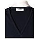 Clergy sleeveless blue jumper plain fabric 50% acrylic 50% merino wool In Primis s5