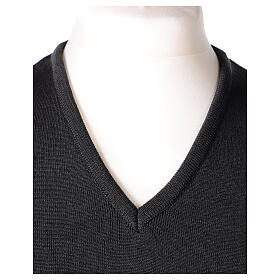 Dark grey slipover In Primis, plain fabric, 50% merino wool 50% acrylic