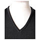 Pull sans manches prêtre noir gris anthracite en V jersey simple 50% acrylique 50% laine mérinos In Primis s2