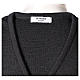 Pull sans manches prêtre noir gris anthracite en V jersey simple 50% acrylique 50% laine mérinos In Primis s5
