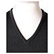 Clergy sleeveless grey jumper plain fabric 50% acrylic 50% merino wool In Primis s2
