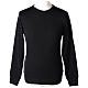 Black crew-neck sweatshirt In Primis for priests, plain fabric, 50% merino wool 50% acrylic s1