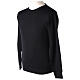 Black crew-neck sweatshirt In Primis for priests, plain fabric, 50% merino wool 50% acrylic s3