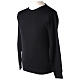 Pull prêtre ras-de-cou noir jersey simple 50% laine mérinos 50% acrylique In Primis s3