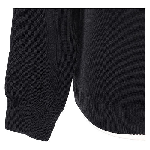 Pullover sacerdote girocollo nero in maglia unita 50% lana merino 50% acrilico In Primis 4