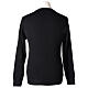 Crew neck clergy black jumper plain fabric 50% acrylic 50% merino wool In Primis s5