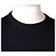 Blue crew-neck sweatshirt In Primis for priests, plain fabric, 50% merino wool 50% acrylic s2