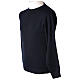 Blue crew-neck sweatshirt In Primis for priests, plain fabric, 50% merino wool 50% acrylic s3