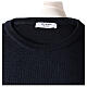 Crew neck clergy blue jumper plain fabric 50% acrylic 50% merino wool In Primis s6