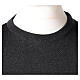 Dark grey crew-neck sweatshirt In Primis for priests, plain fabric, 50% merino wool 50% acrylic s2