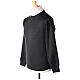 Dark grey crew-neck sweatshirt In Primis for priests, plain fabric, 50% merino wool 50% acrylic s3