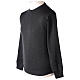 Dark grey crew-neck sweatshirt In Primis for priests, plain fabric, 50% merino wool 50% acrylic s5