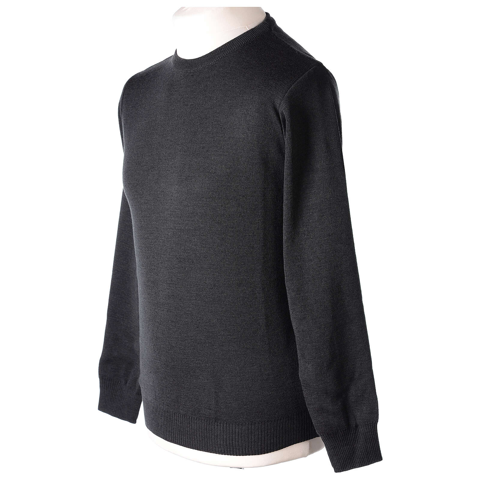 Crew neck clergy grey jumper plain fabric 50% acrylic 50% | online ...