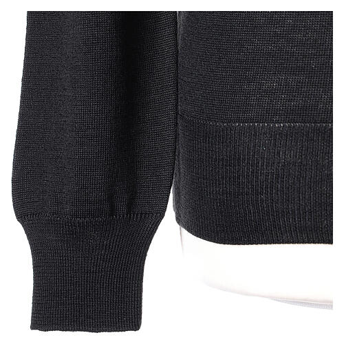 Black crew-neck sweatshirt In Primis, jersey, 50% merino wool 50% acrylic 3