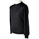Crew neck black plain knitted jumper for clergymen 50% acrylic 50% merino wool In Primis s4