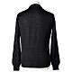 Crew neck black plain knitted jumper for clergymen 50% acrylic 50% merino wool In Primis s5