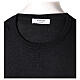 Crew neck black plain knitted jumper for clergymen 50% acrylic 50% merino wool In Primis s6