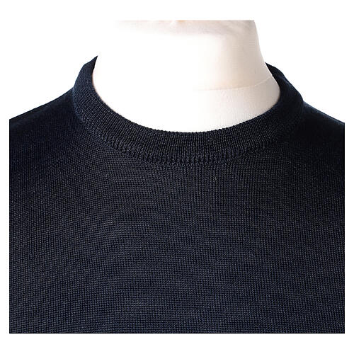 Blue crew-neck sweatshirt In Primis, jersey, 50% merino wool 50% acrylic 2
