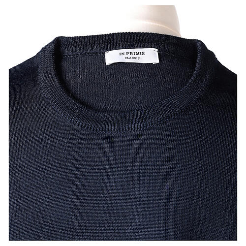 Blue crew-neck sweatshirt In Primis, jersey, 50% merino wool 50% acrylic 6