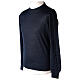Crew neck blue plain knitted jumper for clergymen 50% acrylic 50% merino wool In Primis s3