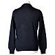 Crew neck blue plain knitted jumper for clergymen 50% acrylic 50% merino wool In Primis s5