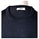 Crew neck blue plain knitted jumper for clergymen 50% acrylic 50% merino wool In Primis s6
