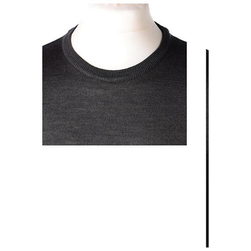 Dark grey crew-neck sweatshirt In Primis, jersey, 50% merino wool 50% acrylic 2