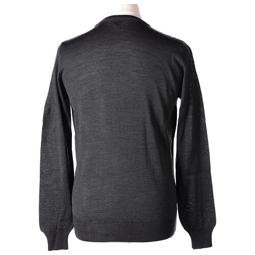 Dark grey crew-neck sweatshirt In Primis, jersey, 50% merino wool 50% acrylic 5