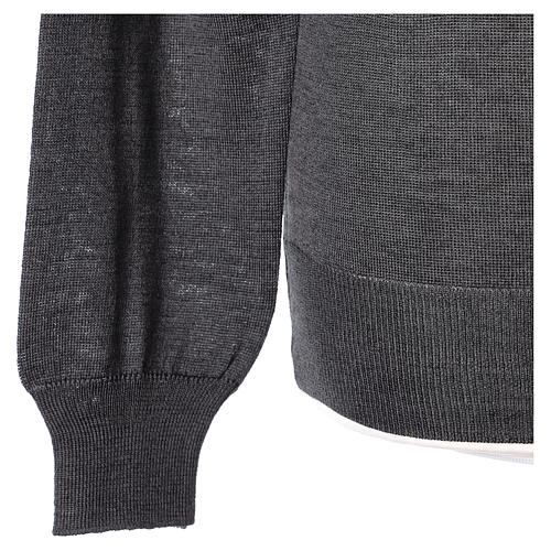 Pull prêtre gris anthracite ras-de-cou jersey simple 50% acrylique 50% laine mérinos 4